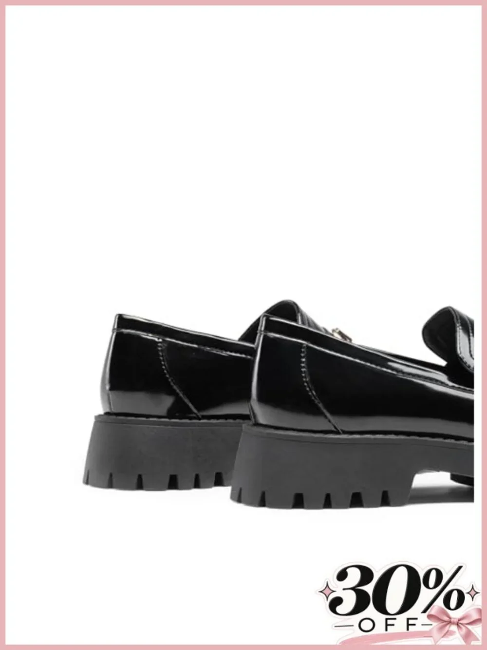 Faux Leather Platform Chunky Loafers Slip-On Business Casual Shoes